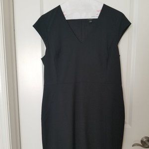 Ann Taylor Factory Black Sheath Dress V-neck